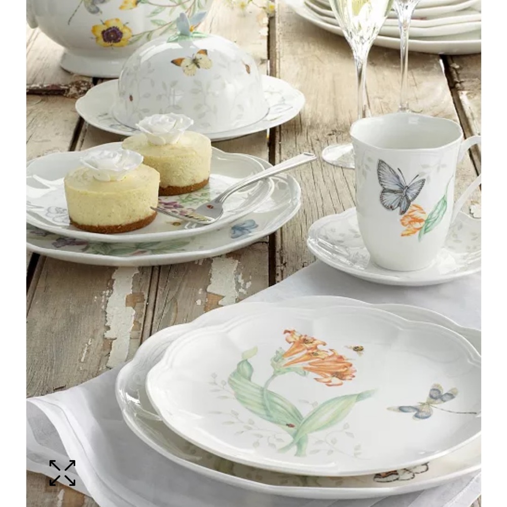2x ๐ฆHP! 4 Butterfly Meadow Mugs by Lenox. Blue Thistle-like Flower. - Picture 11 of 13